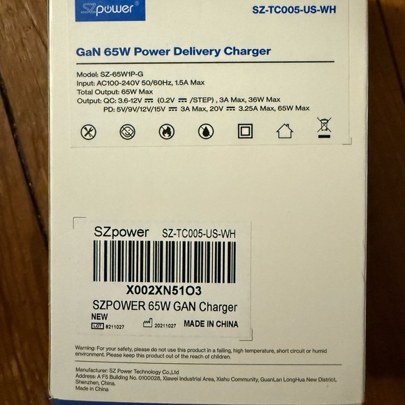 Brand new USB-C power adapter 65w GAN Charger black 6.6 foot USB-C to USB-C - Picture 3 of 3